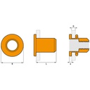 Ecrous à sertir cylindrique crantés alu tête plate M5 0,3-3,0mm SBOX(500pcs) SCELL-IT EAD0530