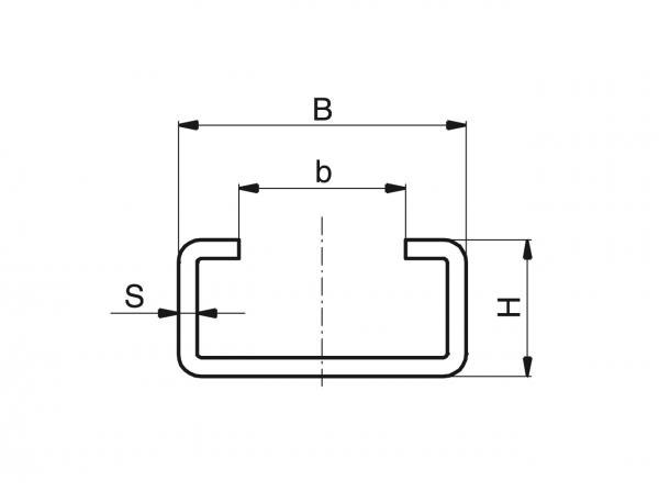 M de profil en acier galva type &quot;C&quot; pour guide chaîne MURTFELDT 351020003