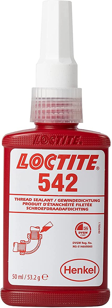 Produit d'étanchéité pour raccords filetés à pas fins hydrauliques et pneumatiques LOCTITE 542 50ml - IDH 2068186