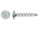 Vis à bois tête disque HAPAX TD-T30 Ø6,0x30 Zn - Boîte à fenêtre 100pcs