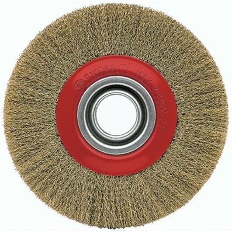 Brosse Circulaire Ondulée acier Laitonné 0,30mm Dia 200x20mm Alésage 32mm DOGHER 818-200-2003