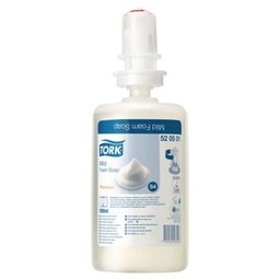 Tork Savon Mousse doux Premium parfum frais incolore S4 - lavage régulier Ecolabel EU - cartouche 1L