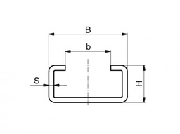 [MU351020003] M de profil en acier galva type &quot;C&quot; pour guide chaîne MURTFELDT 351020003