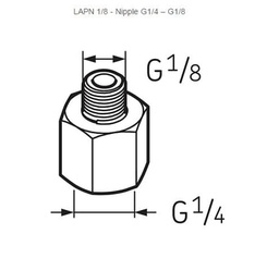 [SKFLAPN1/8] Raccord avec filetage femelle G 1/4 à mâle G1/8 SKF LAPN 1/8