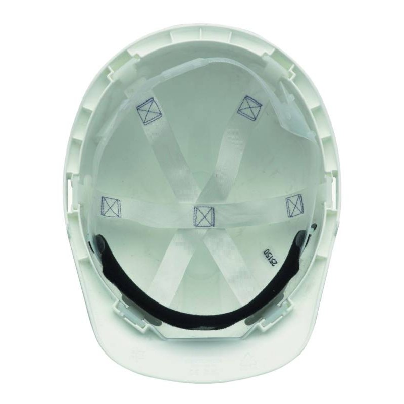 Casque de sécurité fabriqué en polyéthylène avec coiffe en textile à 6 points Blanc CENTURION 1125 PN-SLIP-30MM