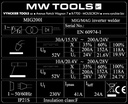 Poste à souder MIG-MAG Industry Inverter sur roues MW-TOOLS MIG200I - 829500330