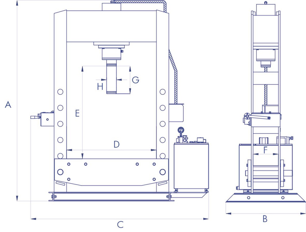 Presse hydraulique manuelle 30 tonnes OMCN OP30/SA - 724564809