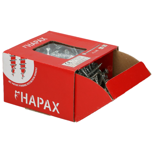 Vis à bois univ HAPAX TF-T10 Ø3,0x16 Zn - Boîte à fenêtre 200pcs