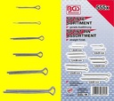 Assortiment de 555 goupilles fendue en acier zingué DIN94 BGS 8048