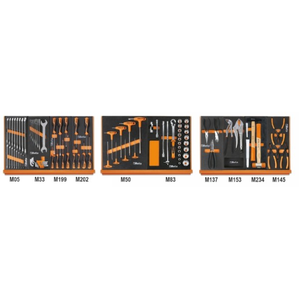Composition de 91 outils BETA 5904VU/M en plateaux mousse
