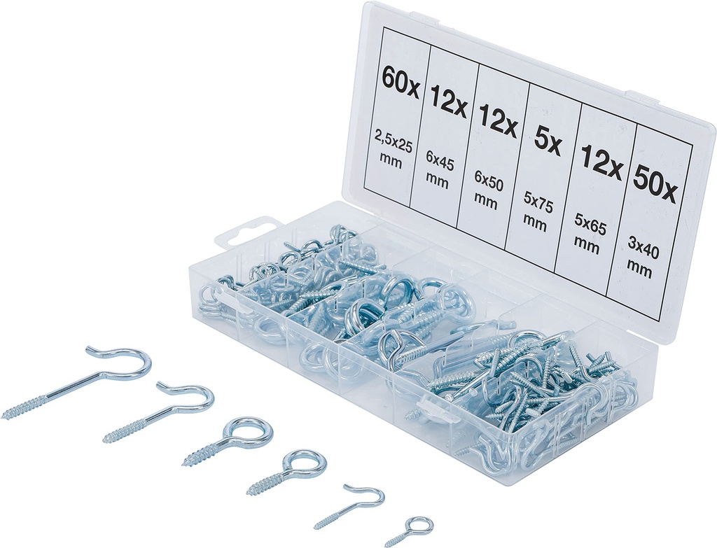 Coffret d'assortiments crochets 2,5-4,8 - 151 pcs BGS 8136