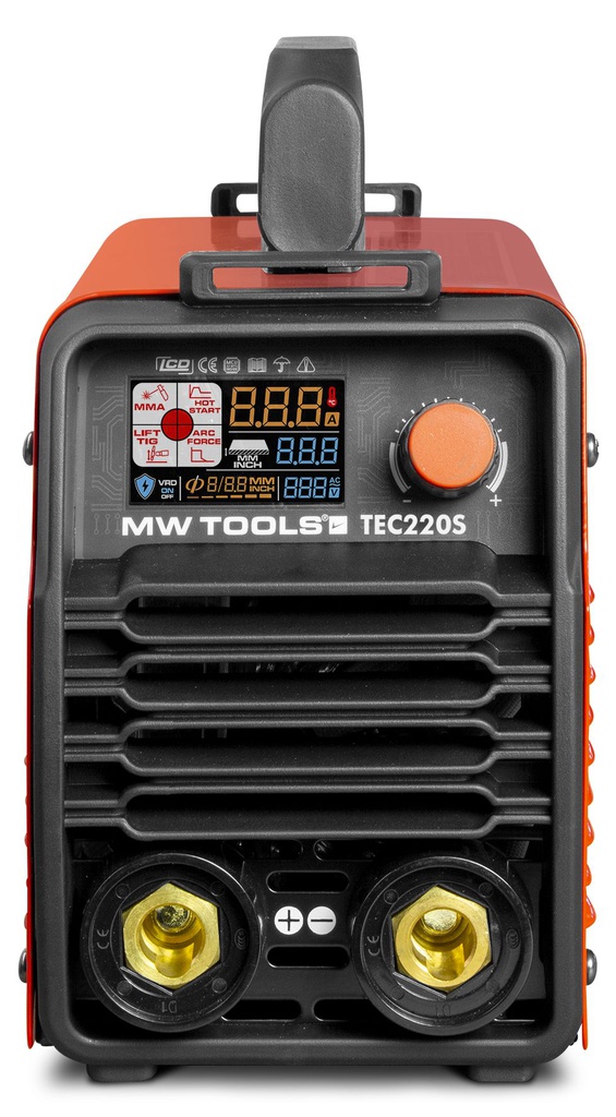Poste à souder onduleur pour soudage à l'électrode 220 A avec écran LCD et accessoires de soudage MW TOOLS TEC220S - 829000201