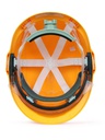 Casque de sécurité avec bouton pivotant, courte visière, en ABS renforcé, pourvu d'un fond de coiffe à 6 points en textile CENTURION VISION PLUS PR-BOUT-30MM - Blanc