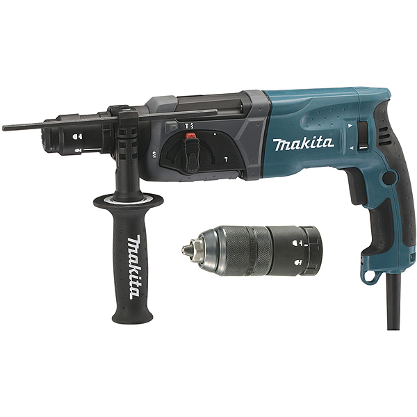 Perforateur-burineur SDS+ 3 fonctions MAKITA HR2470FTP + mandrin automatique + Coffre
