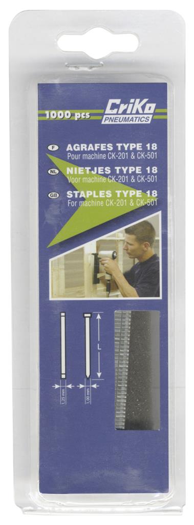 T-clous type 18 CRIKO longueur 30mm(1000pcs) - C00037294+1