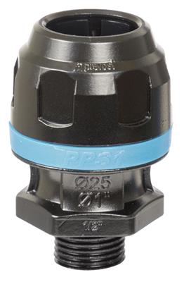 Raccord droit dia 20x1/2&quot; mâle pour tube alu bleu PREVOST PPS1MM2012