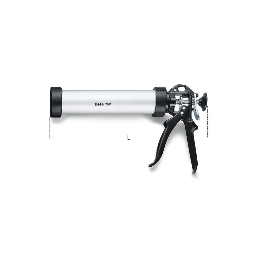 Pistolet à silicone modèle professionnel, tube en aluminium BETA 1749A