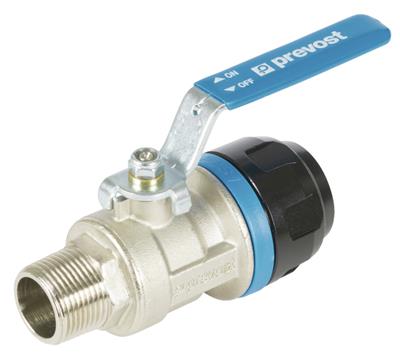 Vanne à billes dia 20mmx1/2&quot; mâle pour tube alu bleu PREVOST PPS1RSIM2012