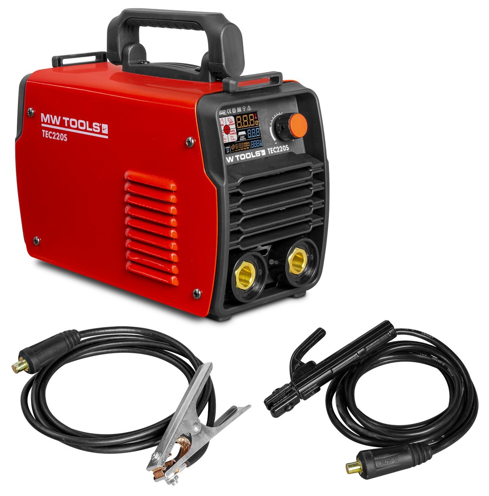 Poste à souder onduleur pour soudage à l'électrode 220 A avec écran LCD et accessoires de soudage MW TOOLS TEC220S - 829000201