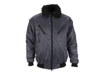 Veste de pilote en nylon Beaver imperméable avec col fourré détachable et doublure intérieure détachable ABSA CHINOOK Gris foncé taille XL