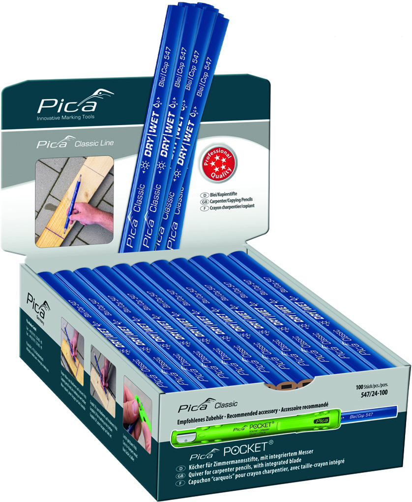 Carpenter/Copying pencil, 24cm, 100pc