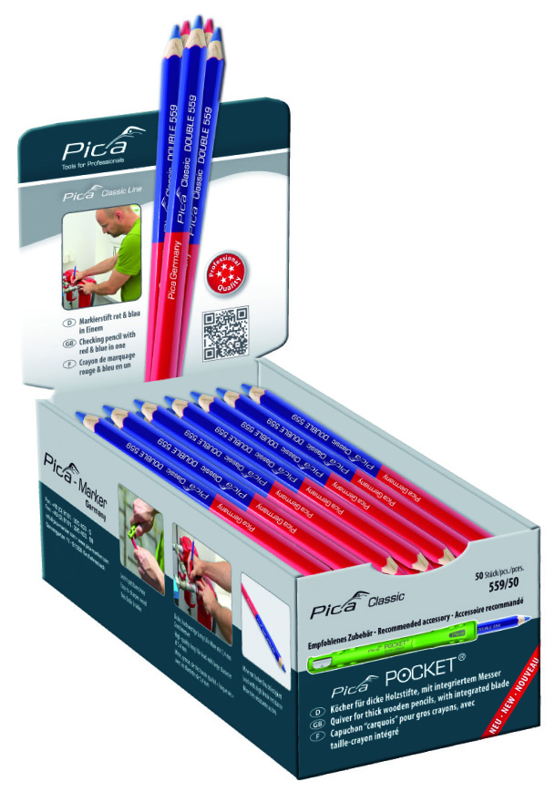 DOUBLE blue/red, 17,5cm, display-box of 50 pcs