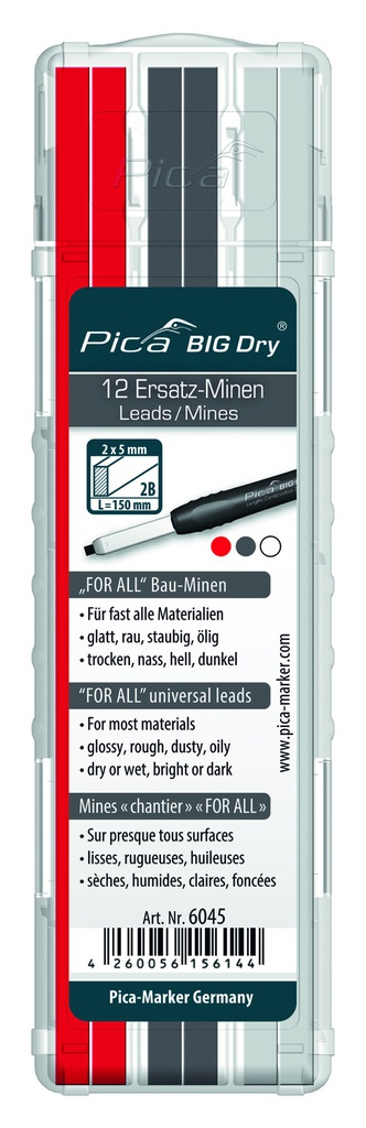 Pica BIG-Dry Refill-set FOR ALL red,graphite,white