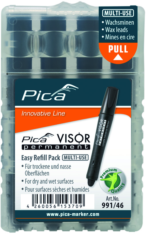 VISOR permanent refills, black 4 pc/box