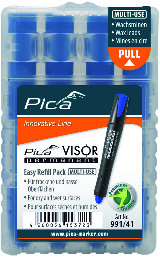 VISOR permanent refills, blue, 5 pc/box