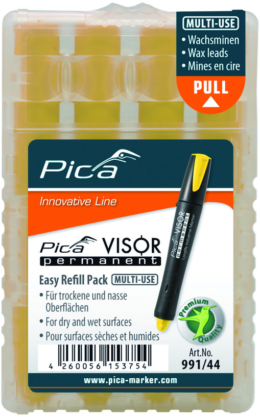 VISOR permanent refills, yellow, 5 pc/box