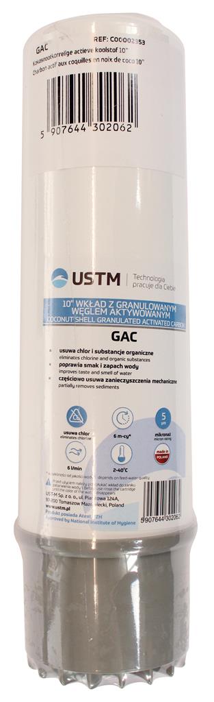 Cartouche charbon actif en granulé H10&quot; USTM GAC