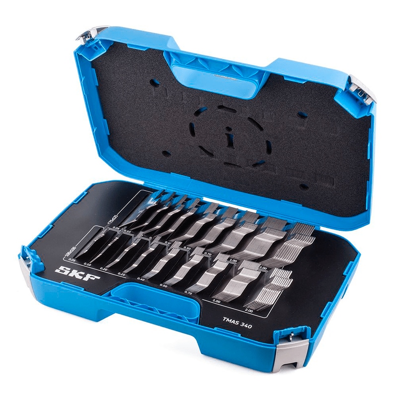 Kit de 340 cales d'épaisseur calibrées 9 épaisseurs, 2 tailles 100mm et 125mm SKF TMAS 340