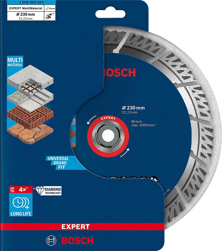 Disque à tronçonner diamant 230mm Multi Material BOSCH 2608900663