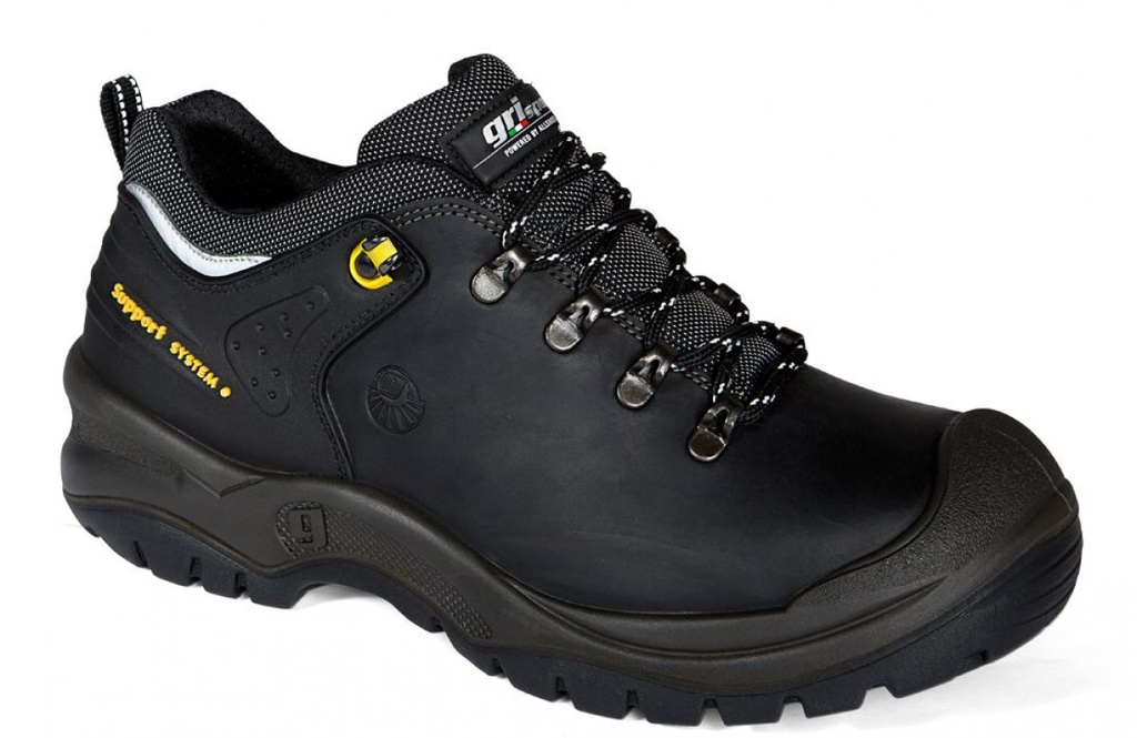 Chaussure basse en cuir pleine fleur hydrofuge noir, avec semelle synthétique anti-perforation et embout en acier 200J GRISPORT 801L S3 HRO HI SRC pointure 48