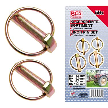 Assortiment de 50 goupilles d'arrêt BGS 8087 - 4-&gt;11mm
