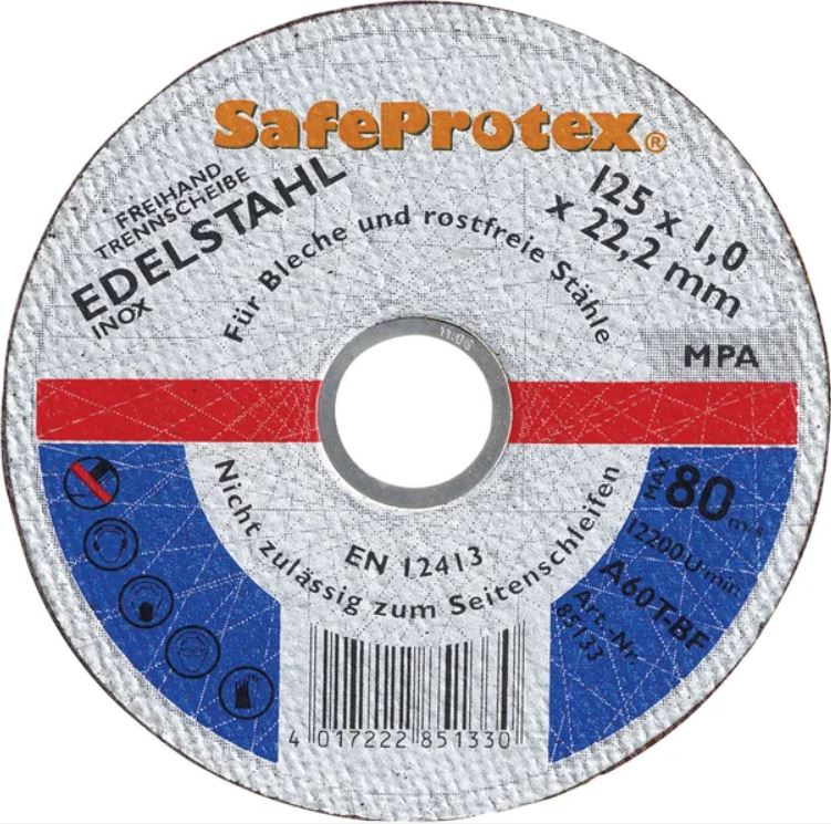 Disque à tronçonner SAFEPROTEX 125-1,0 Inox