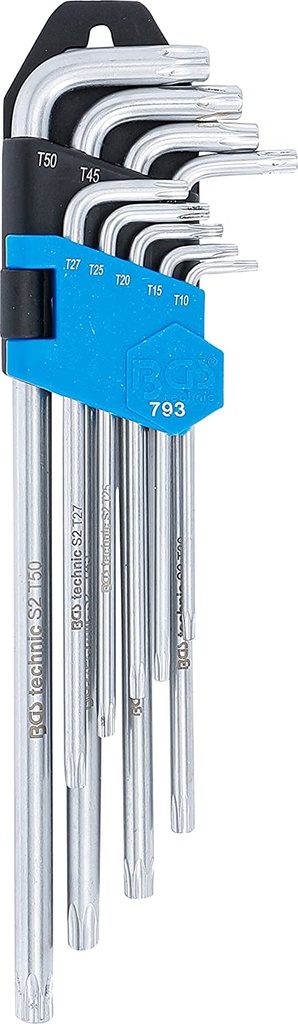 Jeu de 9 clés longues mâles Torx T10-50 coudées BGS 793
