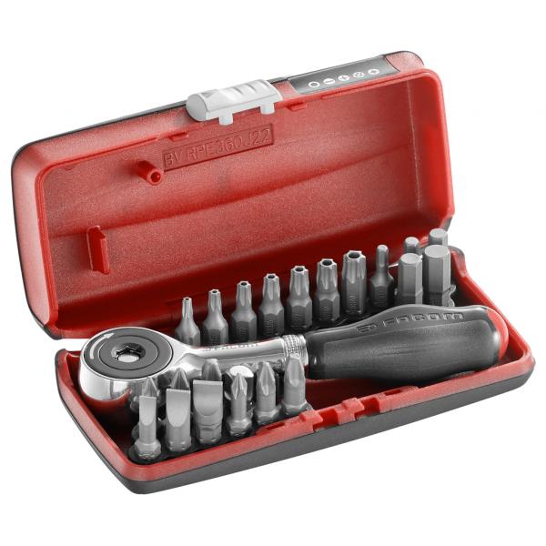 Coffret d'embouts 1/4'' NANO 22 pièces et cliquet R.PE360 FACOM R.PE360J22PB