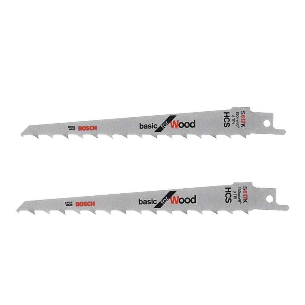Paquet de 2 lames scie sabre Basic For Wood BOSCH S617K - 2608650616