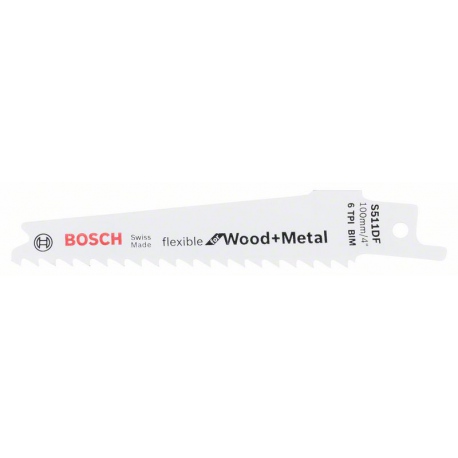 Paquet de 2 lames scie sabre Flexible for Wood and Metal BOSCH S511DF - 2608657722