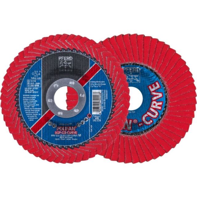 Disque à lamelles 125mm PFERD PFR 125-M CO60 SGP CURVE STEELOX - 790168