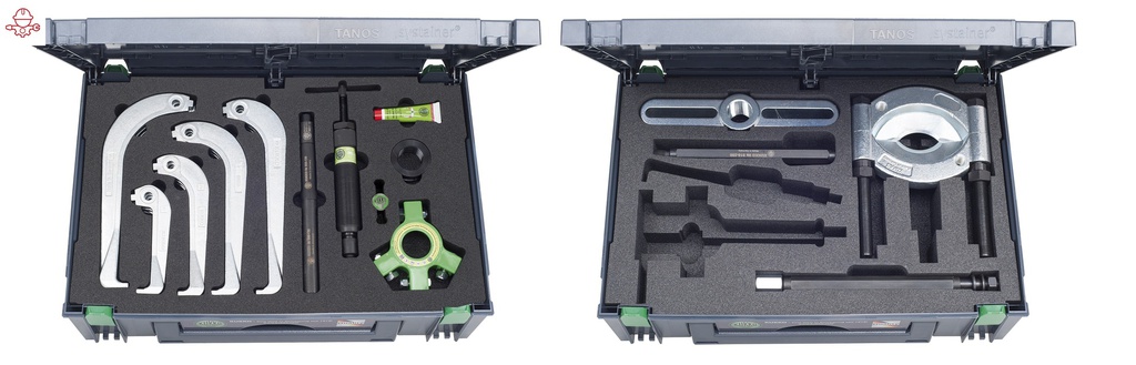 Jeu d'extracteurs universels hydrauliques avec décolleur et griffes d'extraction autocentreuses KUKKO 845-855