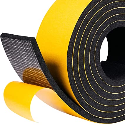 Rouleau bande mousse Néoprène noir CRC42 - 15x5 mm / 1 face Adhésive - Lg.10M