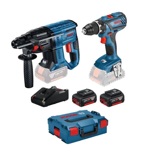 Pack combiné GSR18V-28 + GBH18V-21 + 2 accus GBA 18V4,0Ah + chargeur BOSCH 0615990M0R