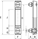 Indicateurs de niveaux Technopolymère transparent ELESA HCX.76-M10 - 11341