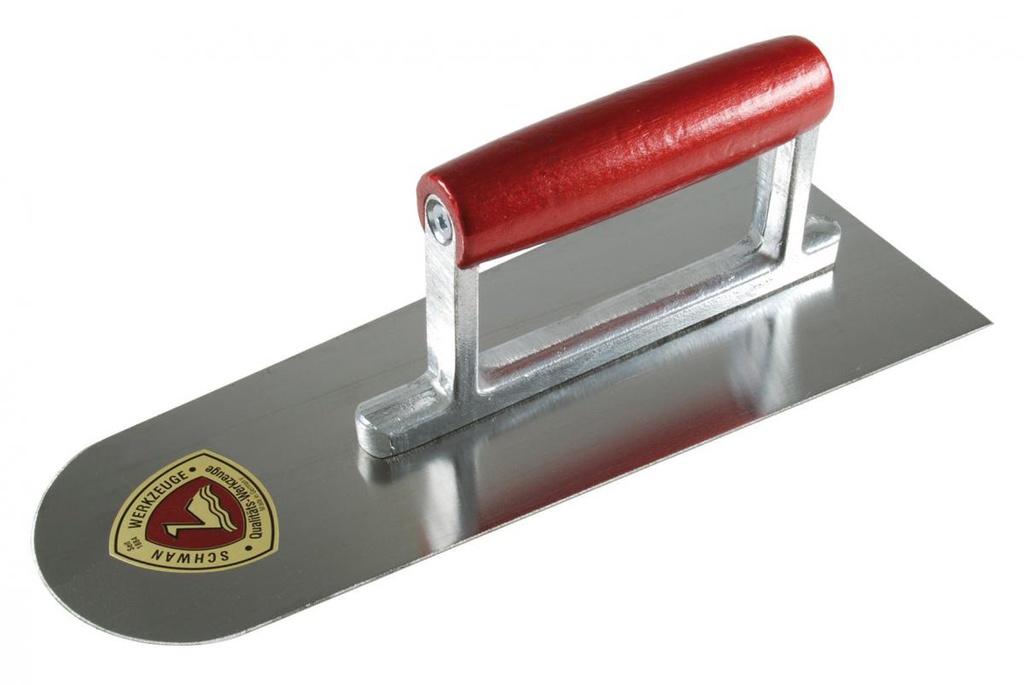 Plâtresse acier avec manche bois et nez arrondi SCHWAN 220028 - 280x105/85x1,1mm