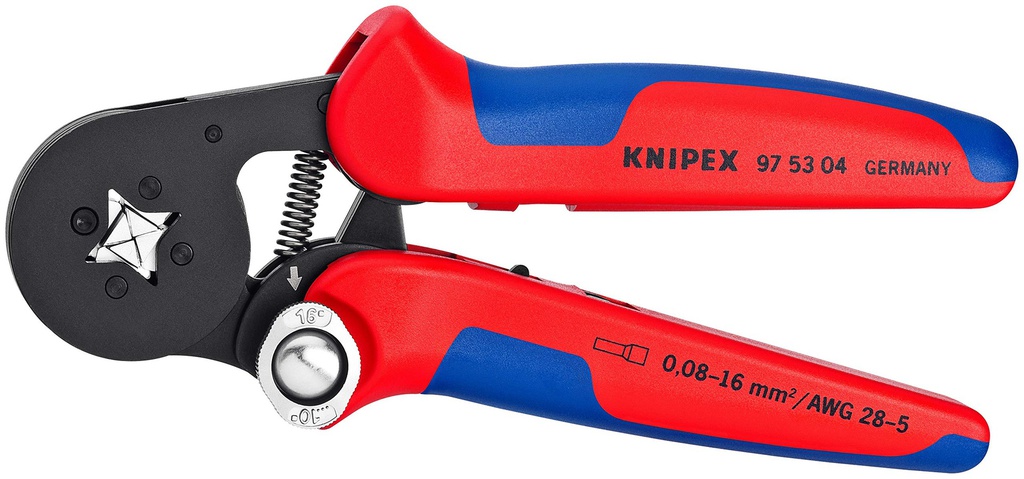 Pinces à sertir auto-ajustables pour embouts de câble, avec accès latéral KNIPEX 975304