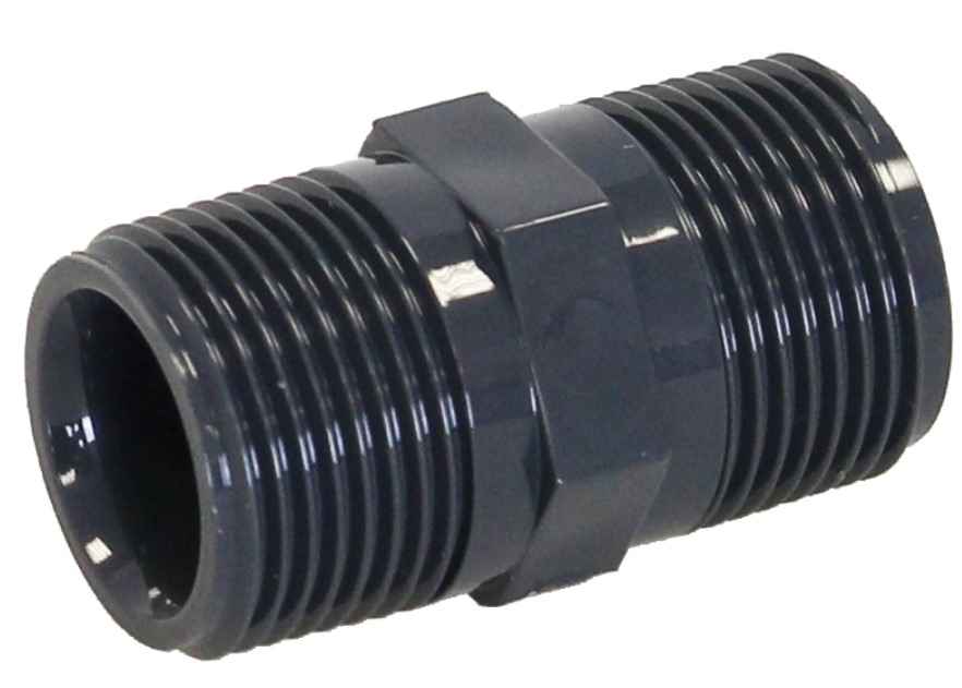 Mamelon PVC pression double mâle 3/4&quot;E x 3/4&quot;E