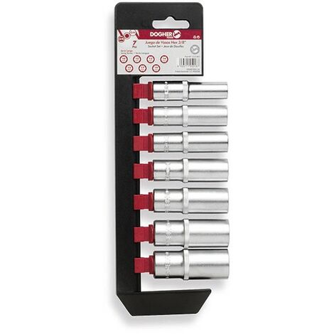 Jeu de 7 douilles 6 pans Série Longue 3/8&quot; DOGHER 517-051