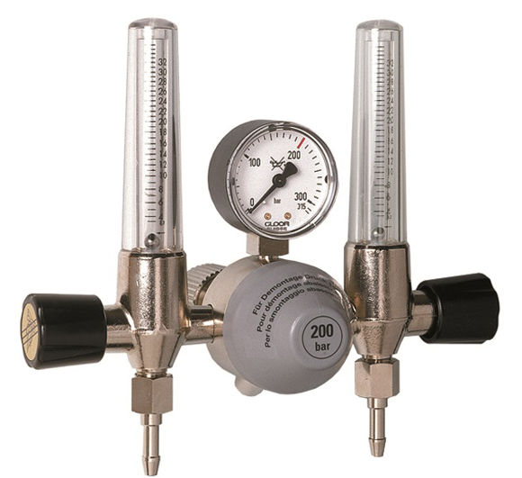 Manodétendeur ARGON-CO2 avec 2 débimètre à billes 0-32L/Min GLOOR - 6616-AC8/32